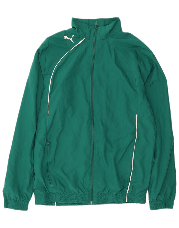 Puma Boys Tracksuit Top Jacket 15-16 Years Green Polyester