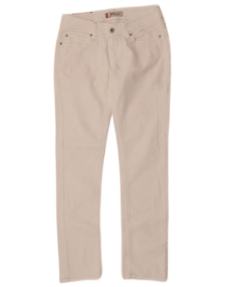 Levi's Womens 571 Slim Jeans W28 L30 White Cotton