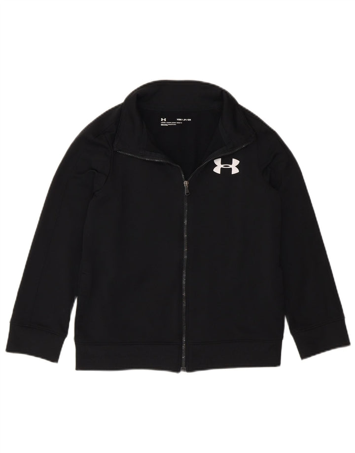 Under Armour Boys Tracksuit Top Jacket 7-8 Years Small Black Sports