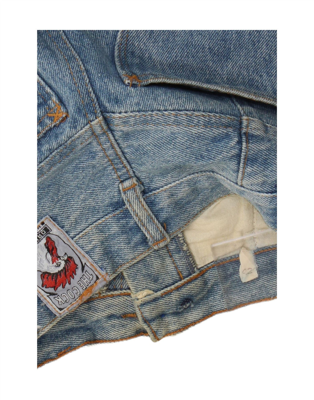 VINTAGE Womens High Waist Denim Skirt IT 42 Medium W24 Blue