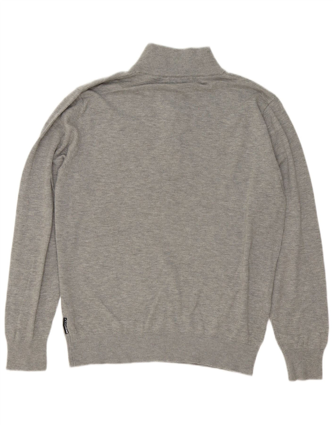 Dkny Mens Zip Neck Jumper Sweater Large Grey Flecked Cotton