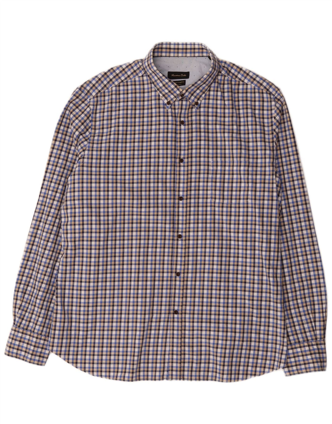 Massimo Dutti Mens Shirt 2XL Blue Check