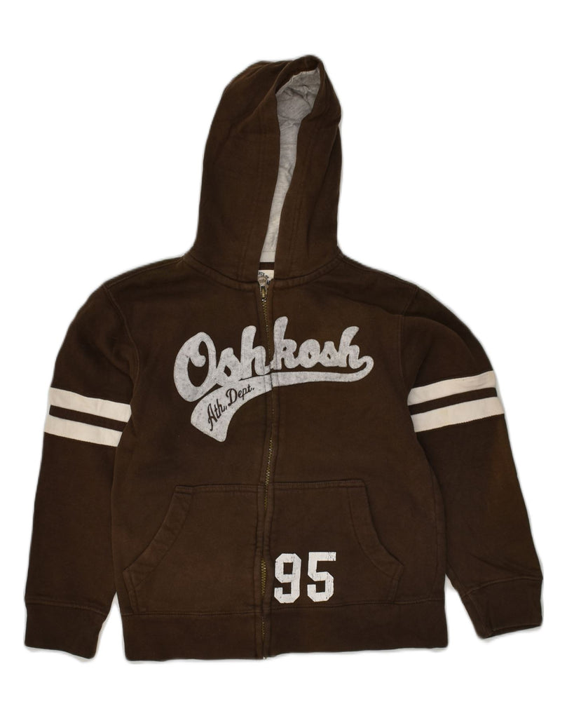 OSH KOSH Boys Graphic Zip Hoodie Sweater 6-7 Years Brown Cotton | Vintage Osh Kosh | Thrift | Second-Hand Osh Kosh | Used Clothing | Messina Hembry 