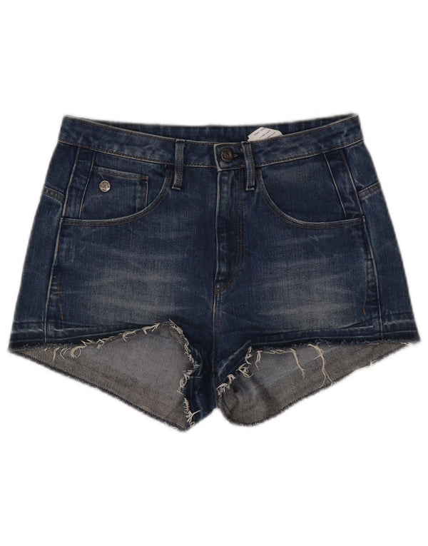 G-Star Womens High Waist Denim Shorts W27 Small Blue Cotton