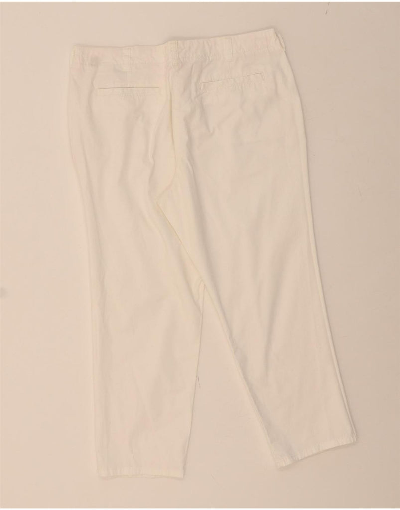 MARKS & SPENCER Womens Slim Capri Trousers UK 14 Large W34 L24 White Vintage Marks & Spencer and Second-Hand Marks & Spencer from Messina Hembry 