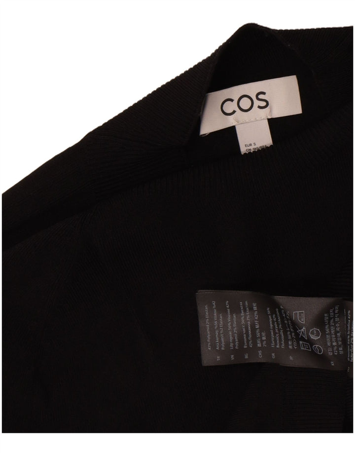 Cos Womens Crop Turtle Neck Jumper Sweater UK 10 Small Black Polyamide