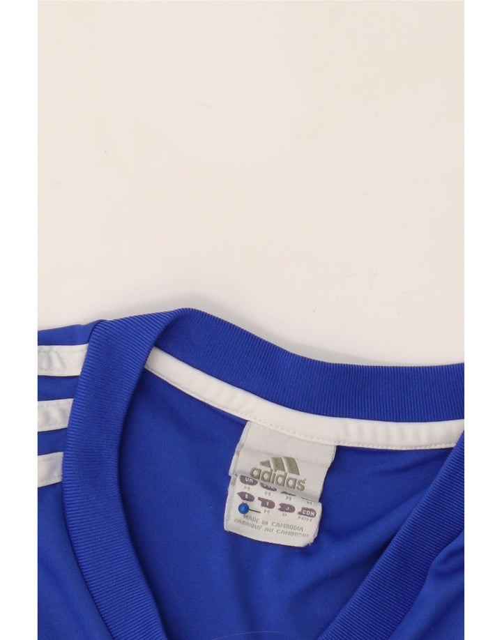 ADIDAS Mens Climalite T-Shirt Top Medium Blue Polyester Vintage Adidas and Second-Hand Adidas from Messina Hembry 