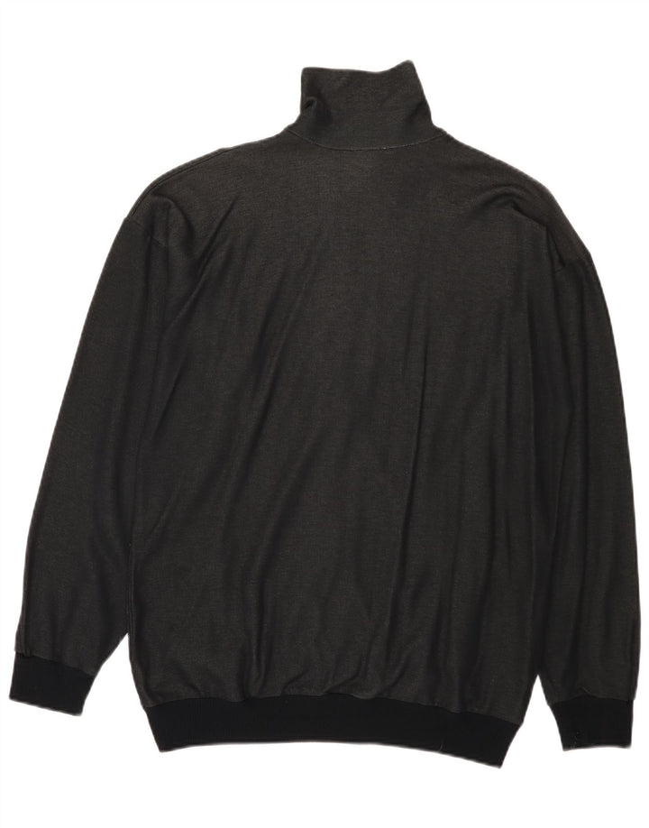 Vintage Mens Graphic Tracksuit Top Jacket Medium Black