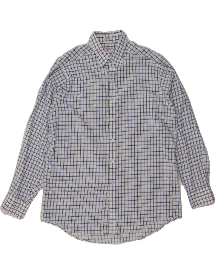 IZOD Mens Wrinkle Free Shirt Size 16 1/2 Large White Check Cotton Vintage Izod and Second-Hand Izod from Messina Hembry 