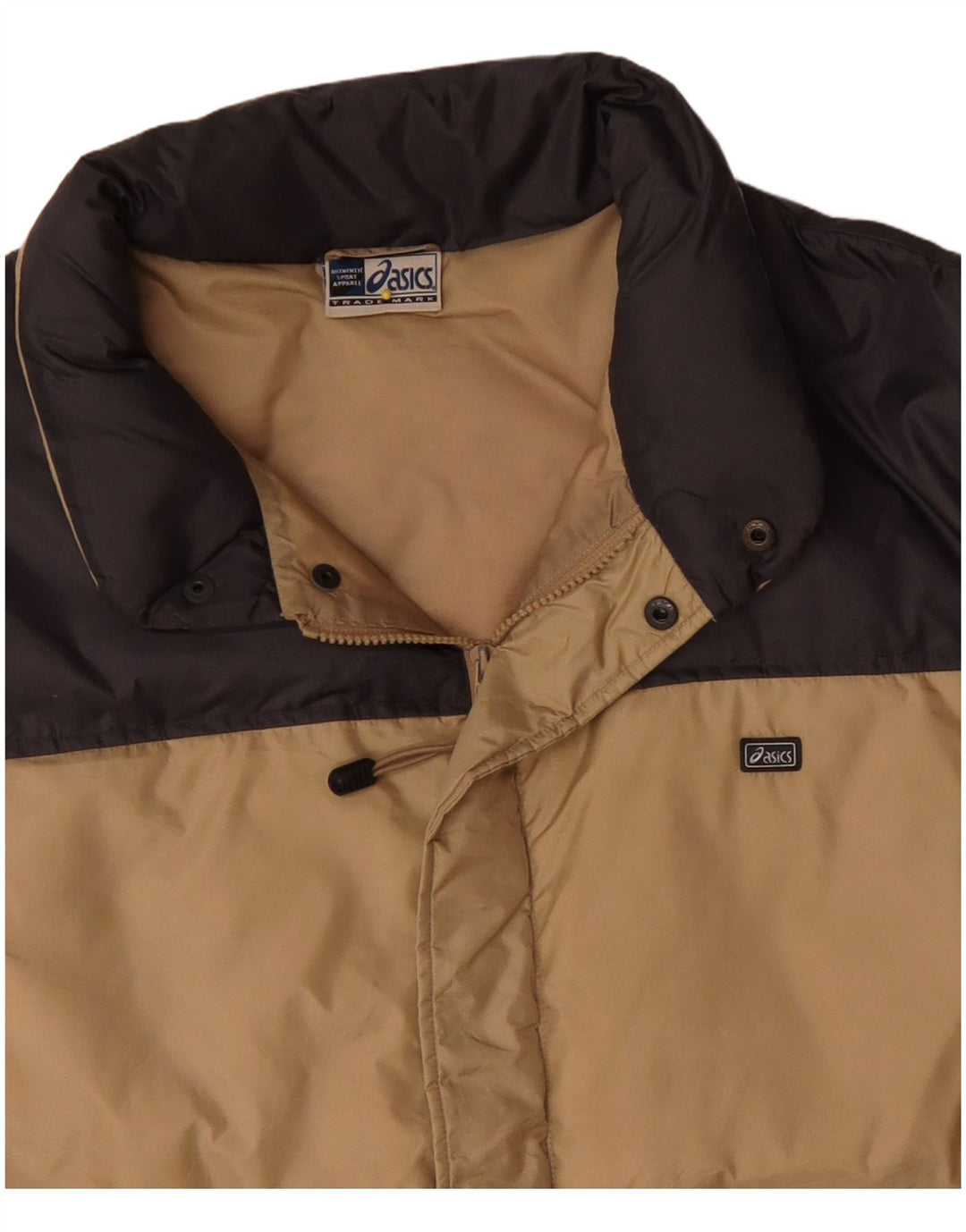 Asics Mens Padded Jacket UK 44 2XL Beige Colourblock Nylon