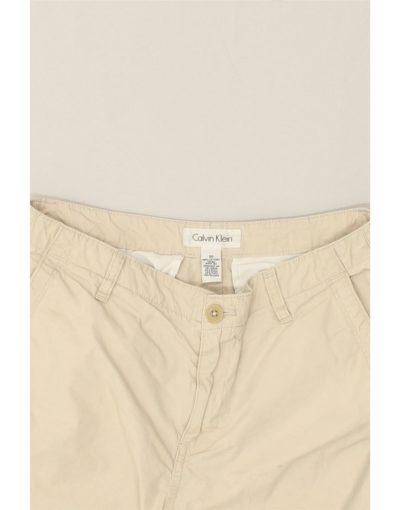 CALVIN KLEIN Womens Chino Shorts W30 Medium Beige Cotton | Vintage Calvin Klein | Thrift | Second-Hand Calvin Klein | Used Clothing | Messina Hembry 