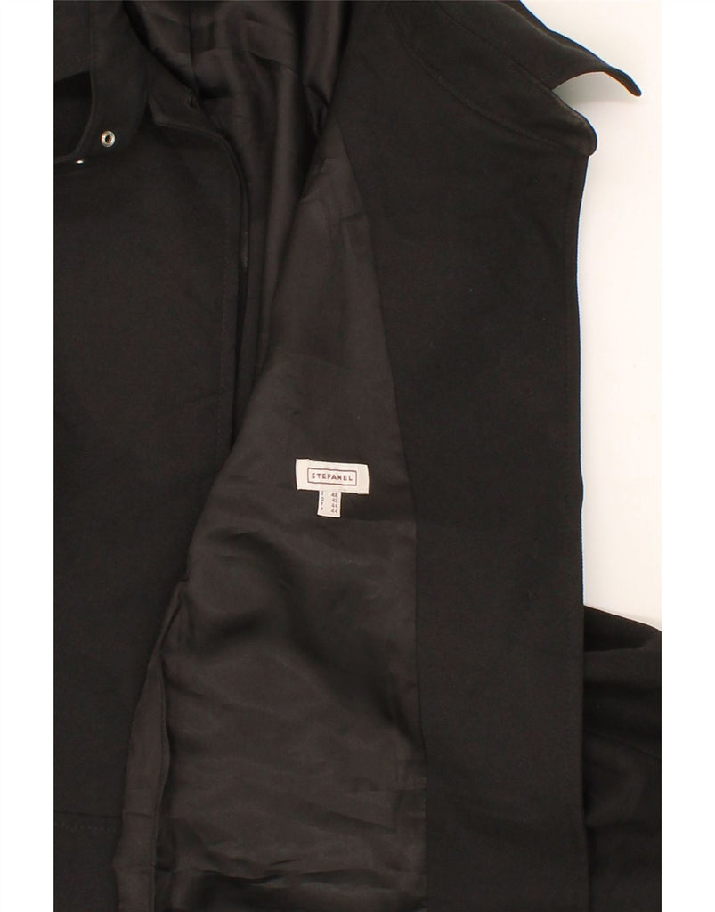 STEFANEL Womens Overcoat IT 48 XL Black Polyester Vintage Stefanel and Second-Hand Stefanel from Messina Hembry 