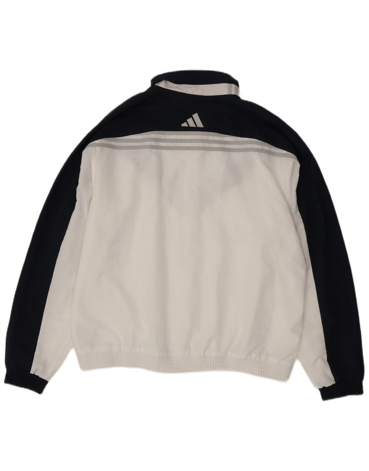 Adidas Mens Tracksuit Top Jacket UK 44/46 Large White Colourblock Polyester