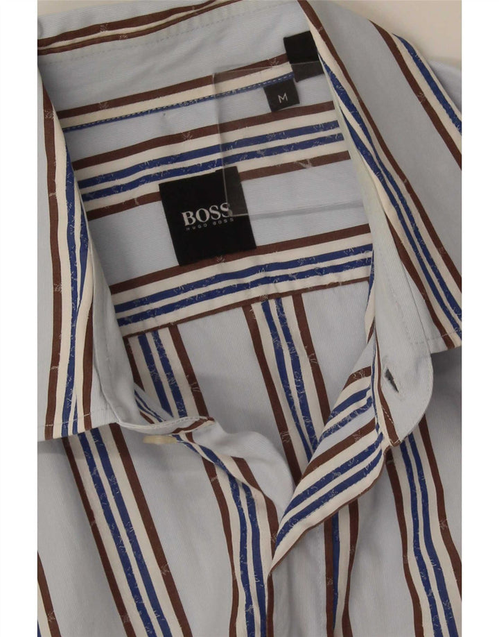 Hugo Boss Mens Shirt Medium Blue Striped