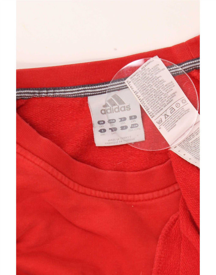 Adidas Mens Sweatshirt Jumper 2XL Red Cotton