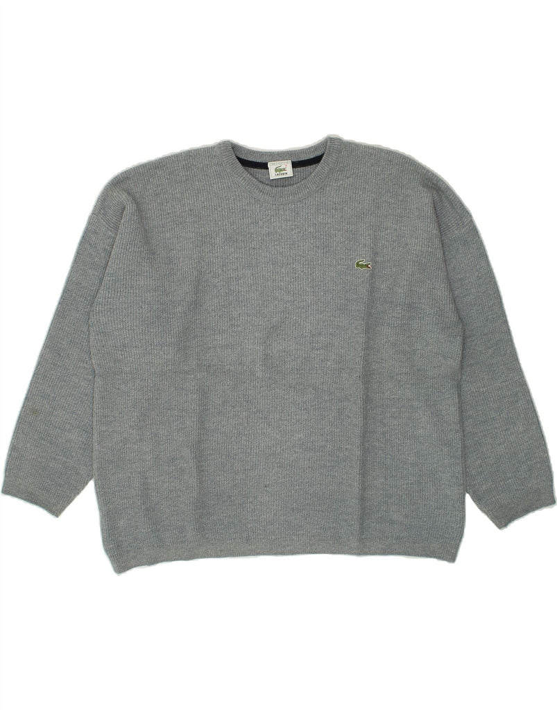 LACOSTE Mens Crew Neck Jumper Sweater Size 7 2XL Grey Wool | Vintage Lacoste | Thrift | Second-Hand Lacoste | Used Clothing | Messina Hembry 