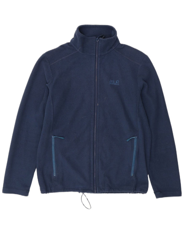 Jack Wolfskin Mens Liner Fleece Jacket UK 42 Large Navy Blue Polyester