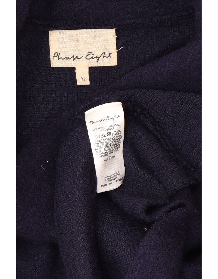 Phase Eight Womens Longline Cardigan Sweater UK 16 Large Navy Blue