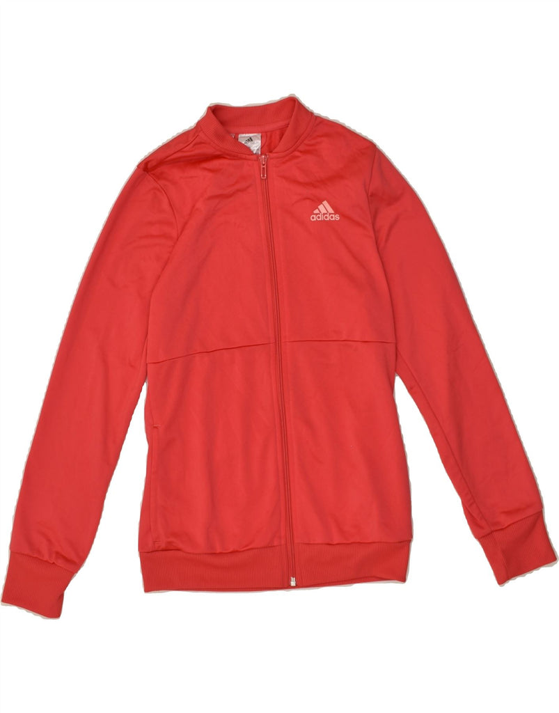 ADIDAS Girls Graphic Tracksuit Top Jacket 14-15 Years Red Polyester | Vintage Adidas | Thrift | Second-Hand Adidas | Used Clothing | Messina Hembry 