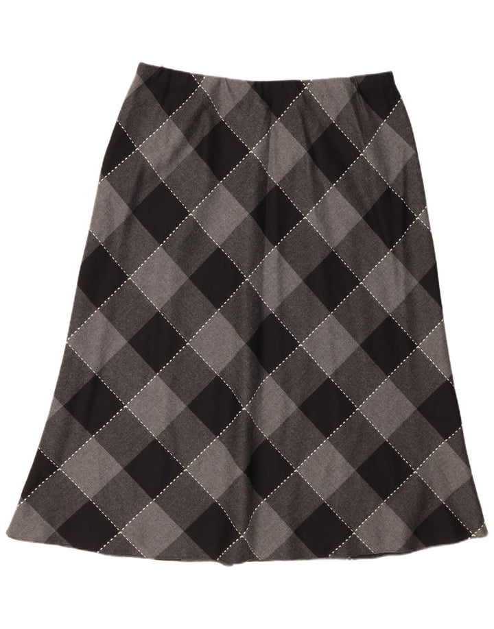 ANN HARVEY Womens A-Line Skirt UK 20 2XL W38  Grey Check Wool