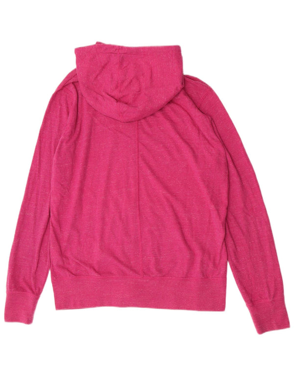 Nike Womens Zip Hoodie Sweater UK 18 XL Pink Cotton