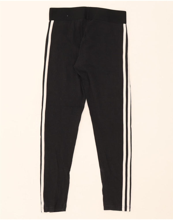 Adidas Girls Leggings 8-9 Years Small Black Cotton