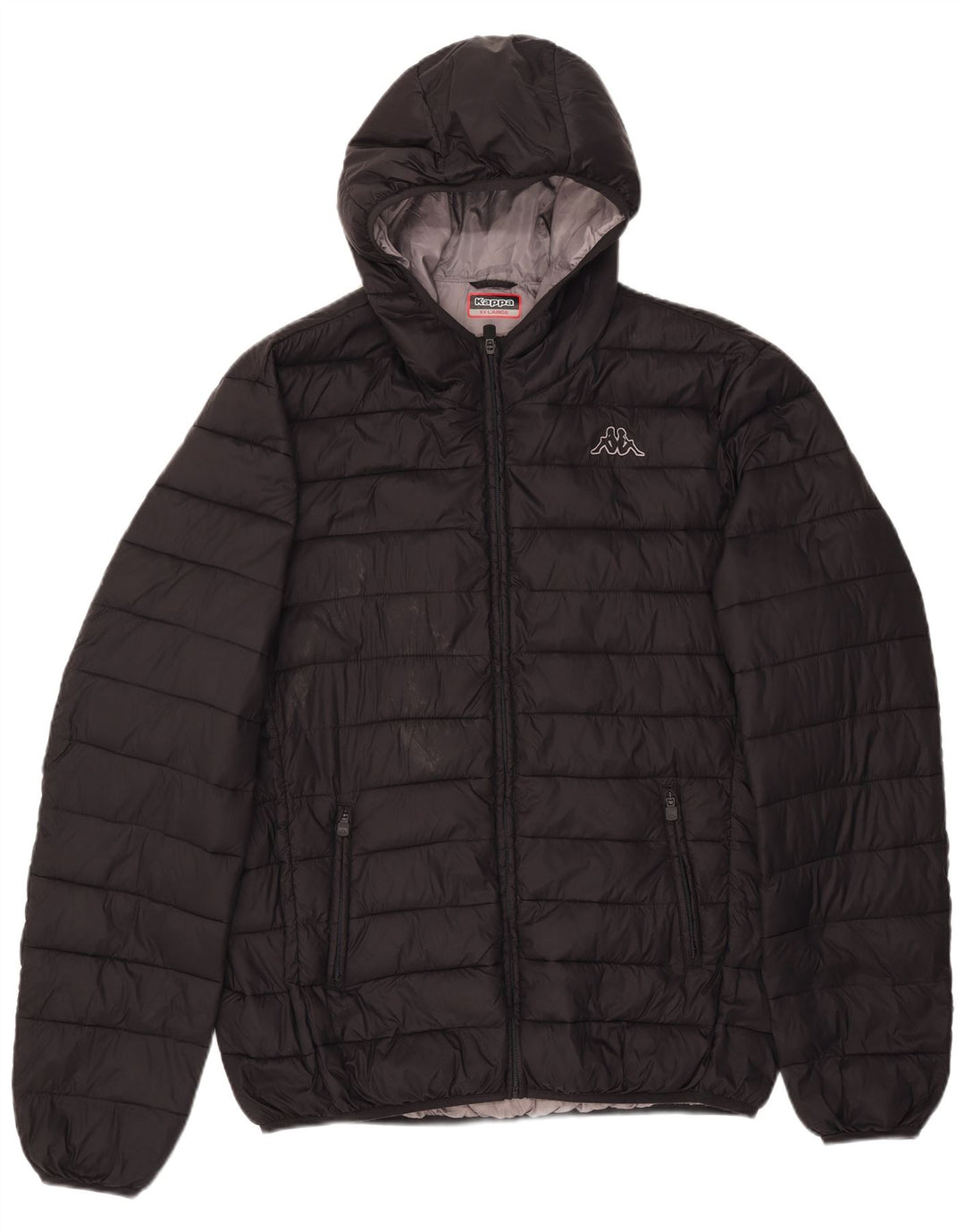 Kappa Mens Hooded Padded Jacket UK 44 2XL Black Polyamide