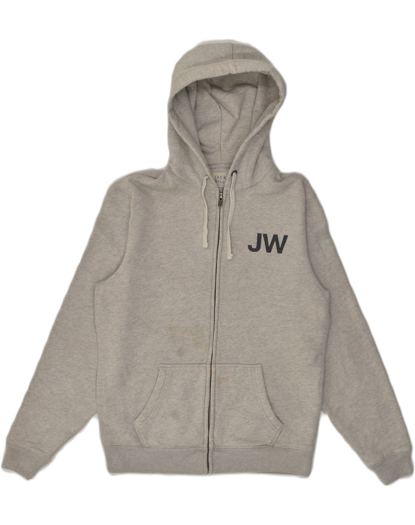 JACK WILLS Mens Zip Hoodie Sweater Medium Grey Cotton | Vintage Jack Wills | Thrift | Second-Hand Jack Wills | Used Clothing | Messina Hembry 