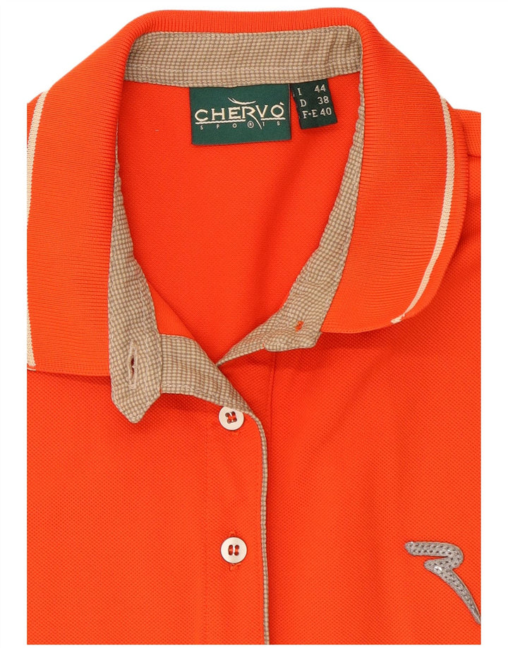 Chervo Womens Polo Dress IT 44 Medium Orange