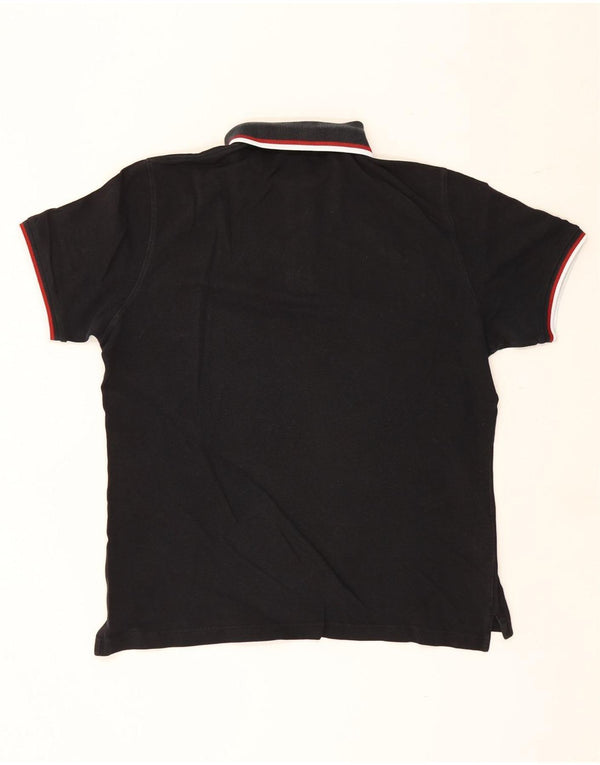 Conte of Florence Mens Polo Shirt XL Black Striped