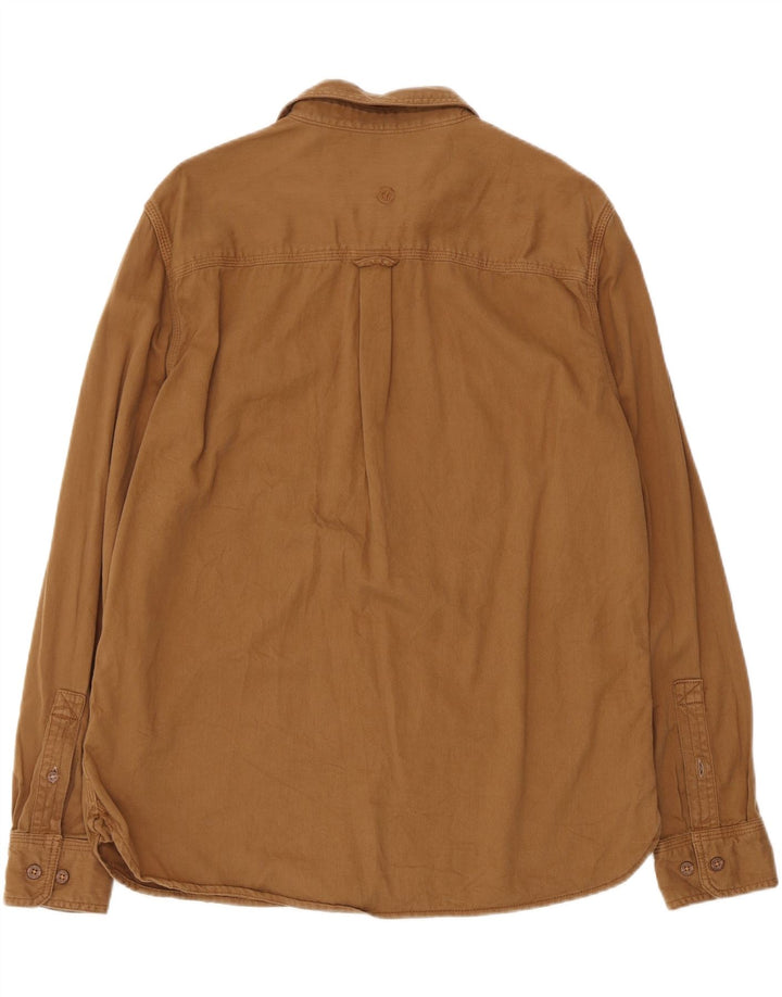 FAT FACE Mens Flannel Shirt Large Brown Cotton