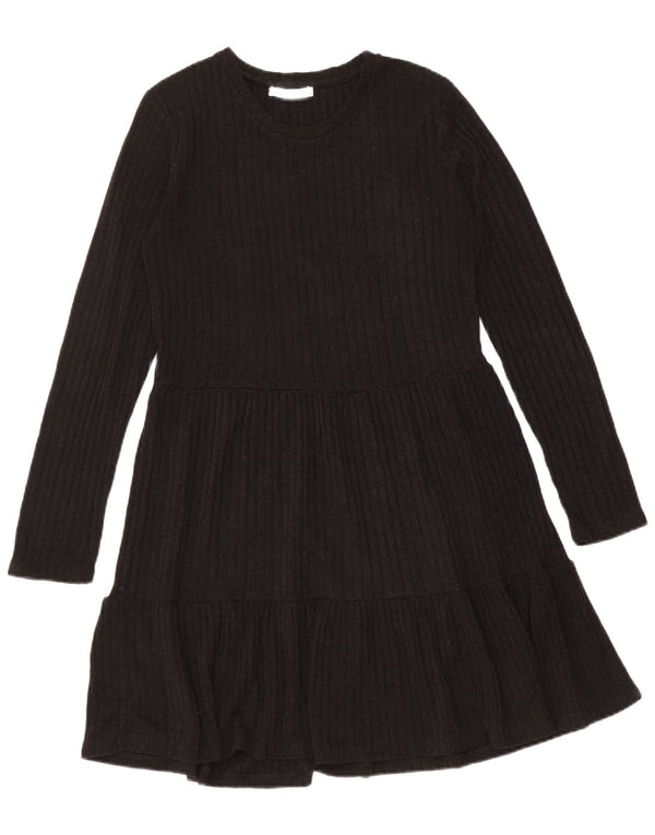Zara Womens Jumper Dress UK 10 Small Black