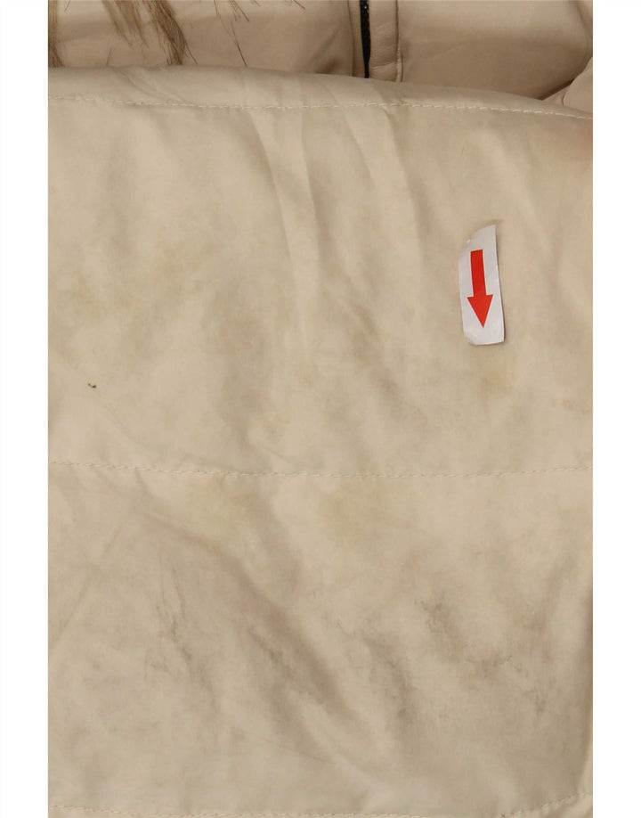 Zara Womens Padded Coat UK 14 Large Off White Polyester