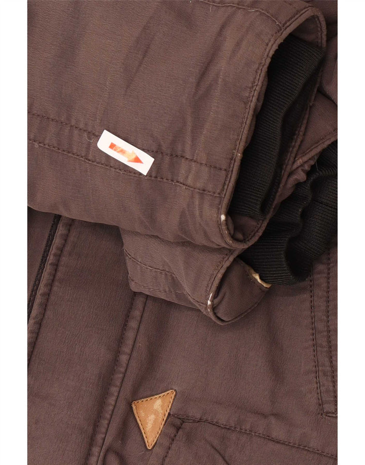 Blauer Mens Hooded Padded Jacket UK 36 Small Brown Polyamide