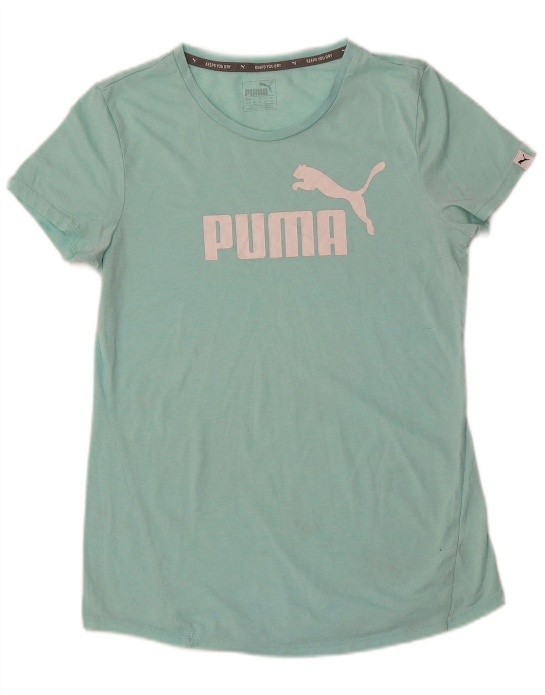 PUMA Womens Graphic T-Shirt Top UK 12 Medium Turquoise