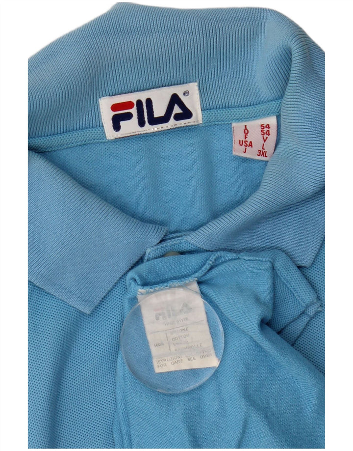 Fila Mens Polo Shirt IT 54 XL Blue Cotton