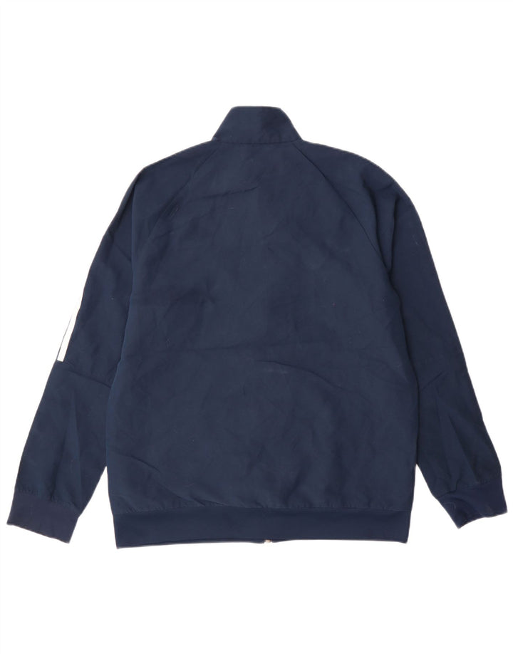 Adidas Boys Climalite Tracksuit Top Jacket 13-14 Years Navy Blue Polyester