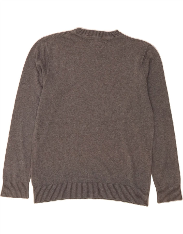 TOMMY HILFIGER Mens Crew Neck Jumper Sweater Large Grey Cotton Vintage Tommy Hilfiger and Second-Hand Tommy Hilfiger from Messina Hembry 