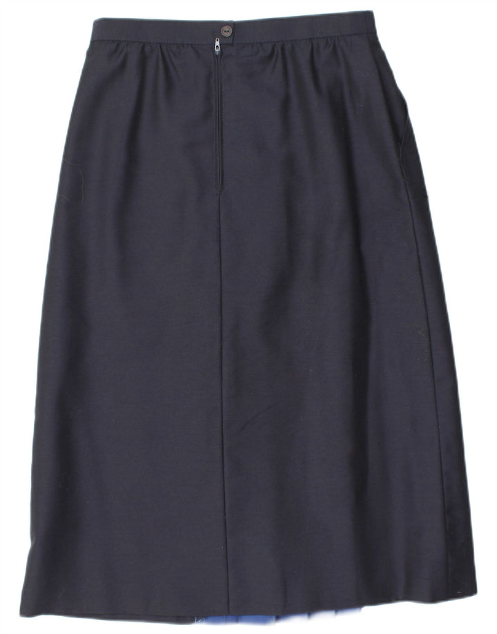 VINTAGE Womens High Waist A-Line Skirt EU 38 Medium W28  Navy Blue