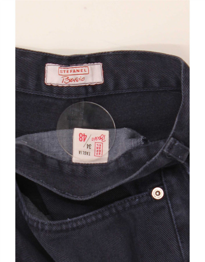 Stefanel Mens Straight Jeans IT 48 Medium W34 L34 Navy Blue Cotton