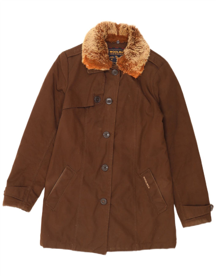 Woolrich Womens Padded Jacket UK 14 Medium Brown Nylon