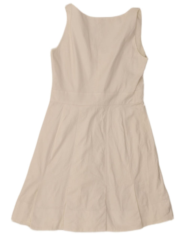 Red Valentino Womens Sleeveless A-Line Dress UK 12 Medium White Cotton