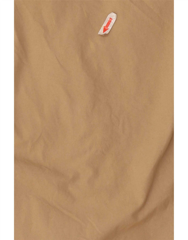 Nautica Mens Short Sleeve Shirt Large Beige Cotton