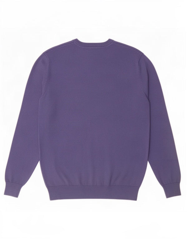Crew Clothing Mens V-Neck Jumper Sweater Medium Purple Cotton