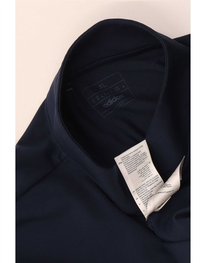 Adidas Mens Zip Neck Pullover Tracksuit Top XL Navy Blue Polyester