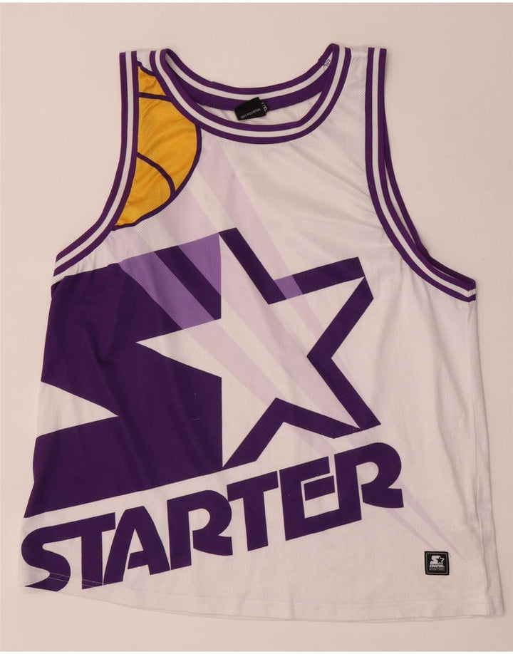 Starter Mens Graphic Vest Top Large White Colourblock Polyester