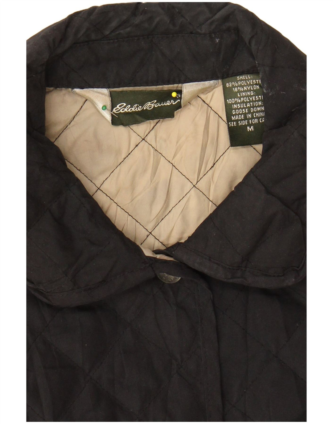 EDDIE BAUER Womens Quilted Jacket UK 12 Medium Black Polyester