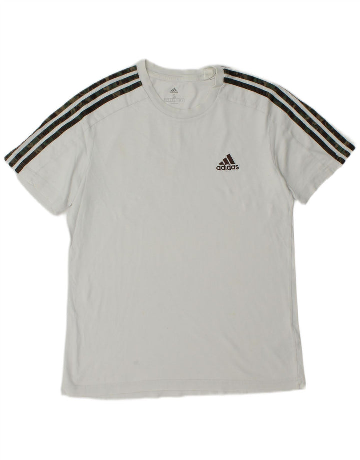 Adidas Mens T-Shirt Top Small White Cotton
