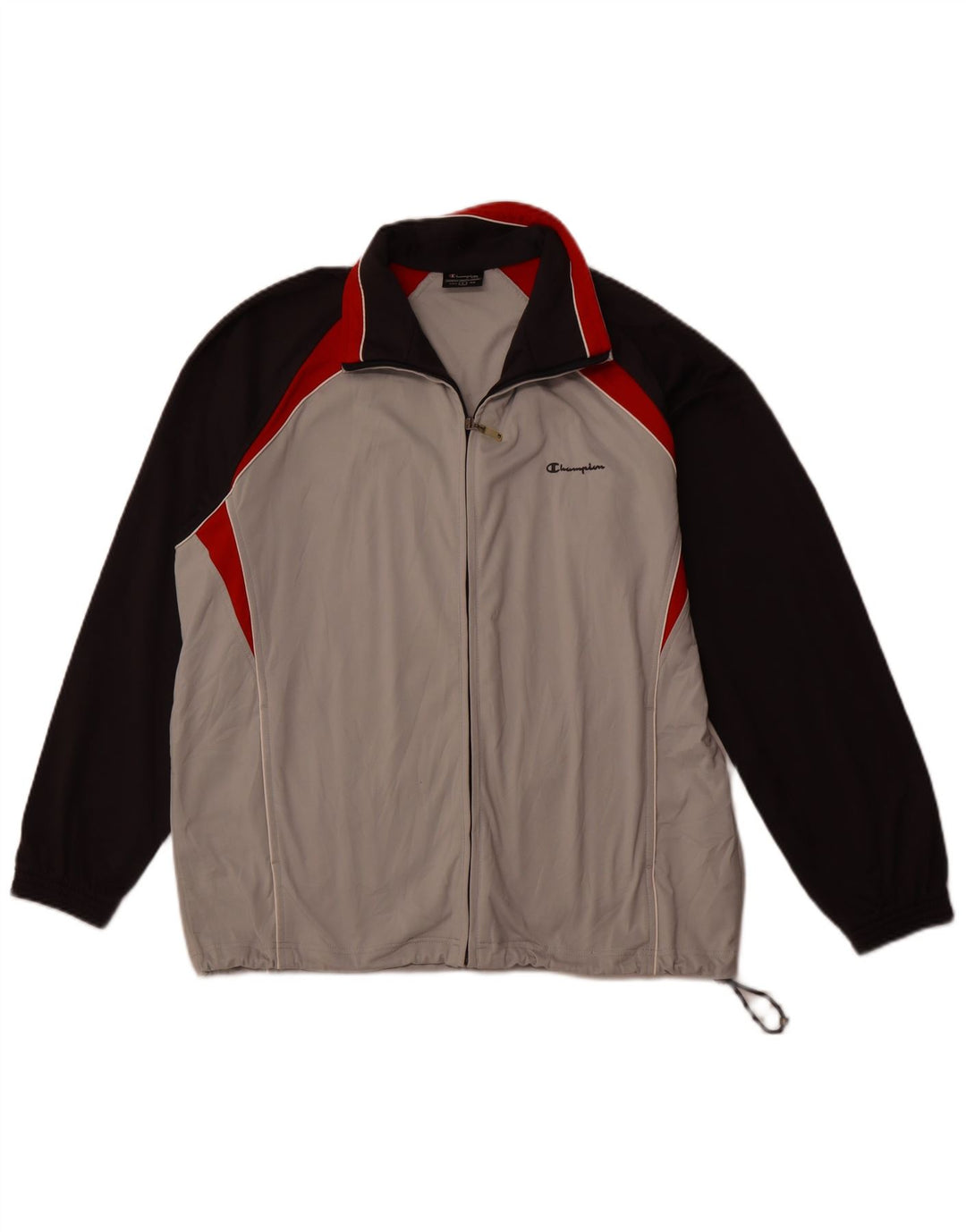 Champion Mens Tracksuit Top Jacket Large Grey Colourblock Polyester