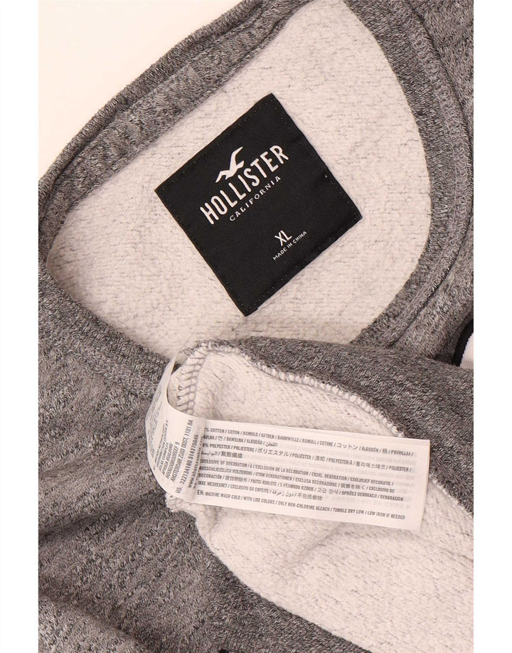 Hollister Mens Graphic Sweatshirt Jumper XL Grey Cotton